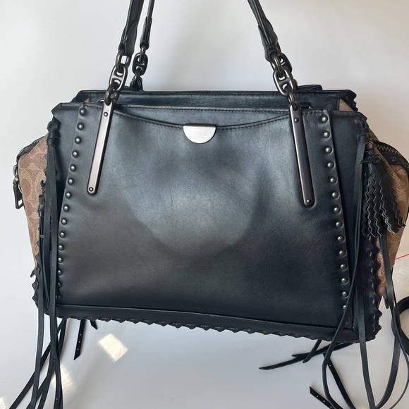 HTF Coach Dreamer 36 With Chelsea Tattoo Fringes Black 37122 EUC - Picture 8 of 15